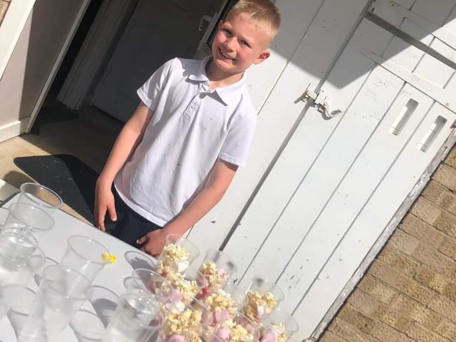 Mcmenemy, aged nine, raised £86 at his own sweets and lemonade stand