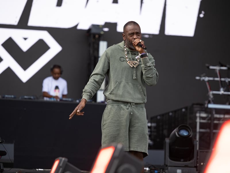 Flowdan on stage at Tribes Unite at The National Bowl in Milton Keynes on Saturday, August 9, 2025. Photo by David Jackson.