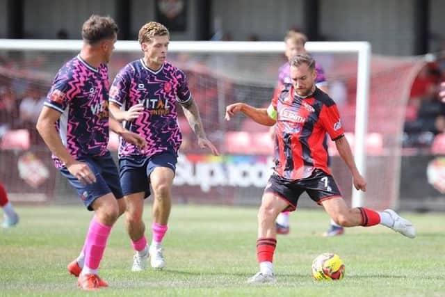 Lawson D'Ath in action for Kettering against Peterborough Sports (Picture: Peter Short)
