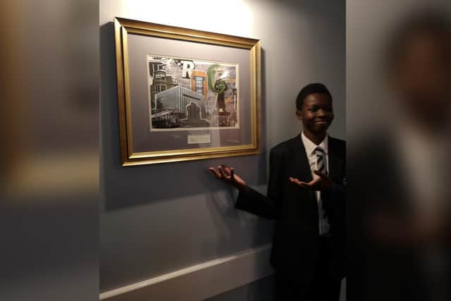 Some of the art on display at the Saxon Crown Hotel