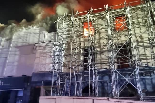 Flames and smoke billowed from out of Balloon Bar
