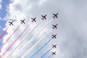 The Red Arrows will be overhead in Northamptonshire today (Thursday July 6).
