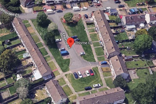 The bike was stolen from Thorne Court in Corby. Image: Google