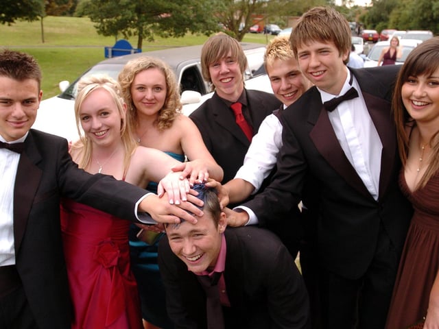 Higham Ferrers Arts College Prom: Great Hair Joe Burke-Burrows, with friends June 2008