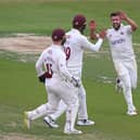 Simon Kerrigan celebrates claiming a wicket for Northamptonshire against Lancashire last summer (Picture: Shaun Botterill/Getty Images)