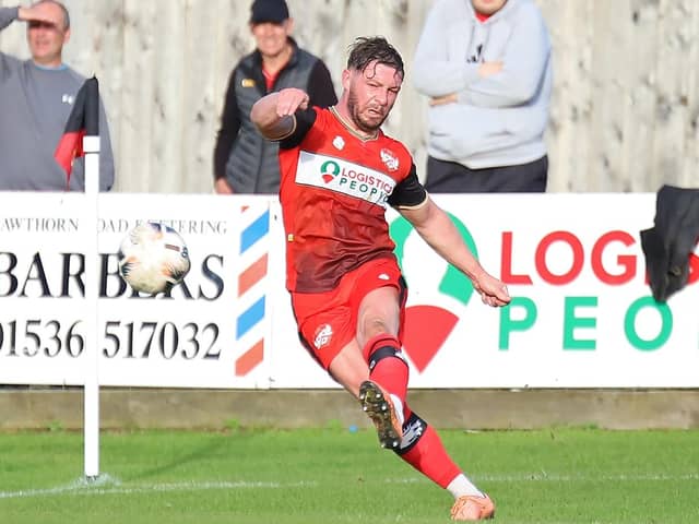Stephan Morley was back in Kettering Town colours at the weekend. Picture by Peter Short