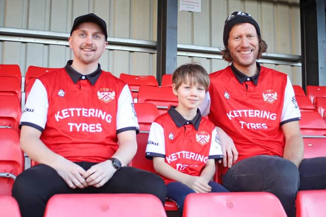 Phil Lee (right) with son Jesse and friend Markus who all travelled from Norwich to watch the game on Saturday (Picture: Peter Short)