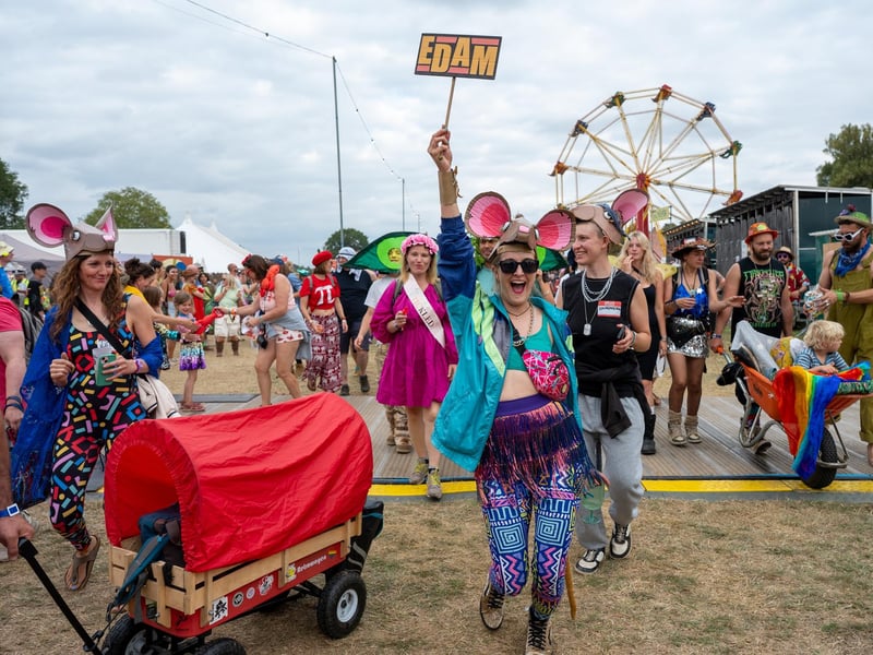 Festival goers taking part in the annual Shambala Carnival. This year’s theme was ‘Pun Intended'. Photo by David Jackson.