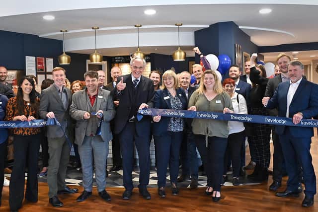 The ribbon cutting at the official opening of the new Travelodge hotel in Wellingborough