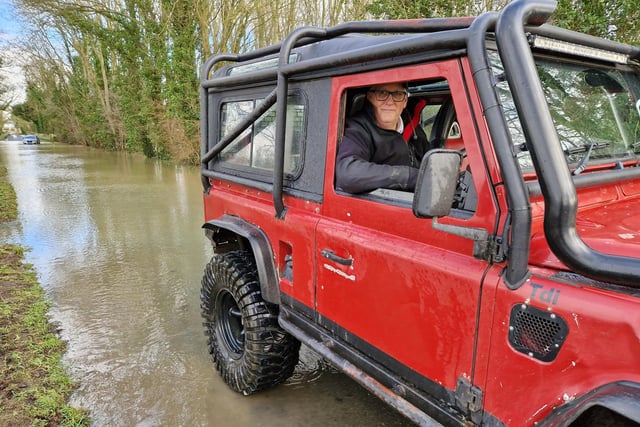 Bill Clarke form Oundle was out in his Landrover Defender to help pull cars to safety - but one motorist, stuck for two hours, refused help after they had booked a recovery lorry to fetch them