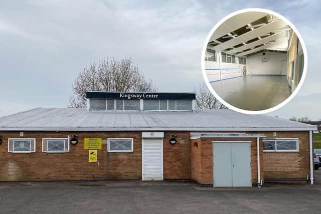 The Kingsway Centre in Wellingborough and inside the building (inset)