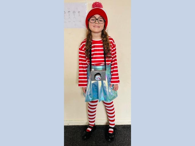 Freya, aged 4, as Wenda from Where’s Wally