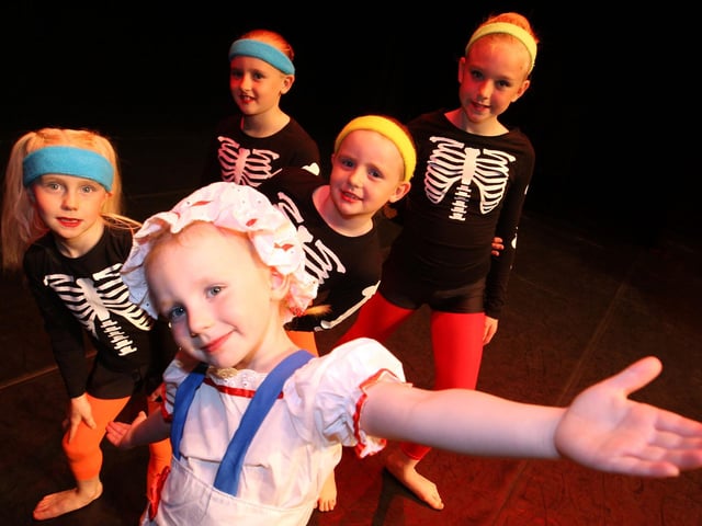 Dress rehearsal for biannual show by Sharon Potter and Deanna Smith School of Dance: Lacey Smith, four, with the Ghost Busters (May 2013)