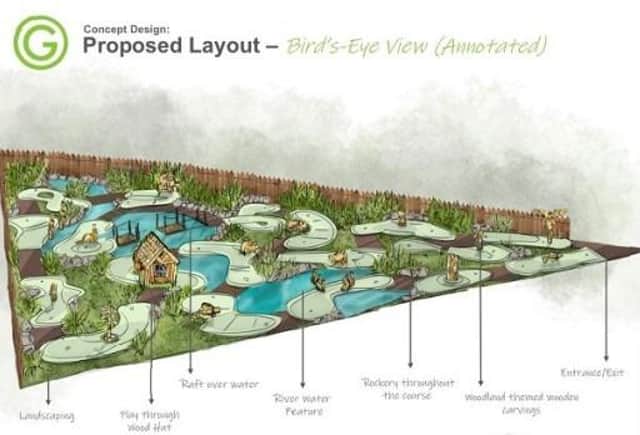 An artist's impression of the crazy golf facility