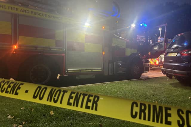 The scene at Burghley Road in Corby last night after an acid attack. Image: National World