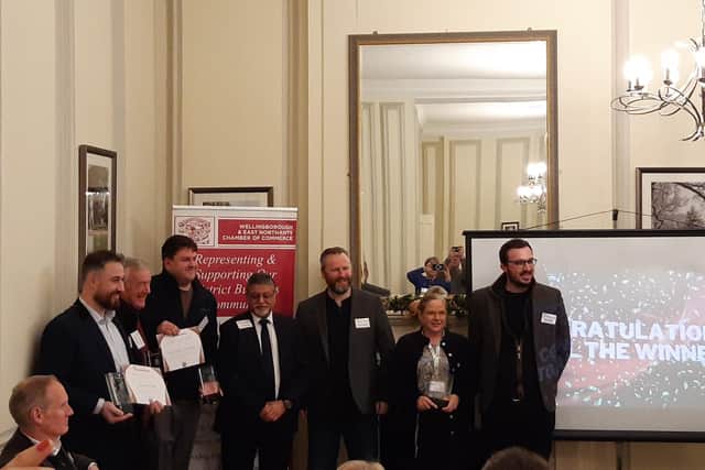 The winners of the five awards on offer were invited to the front for photos