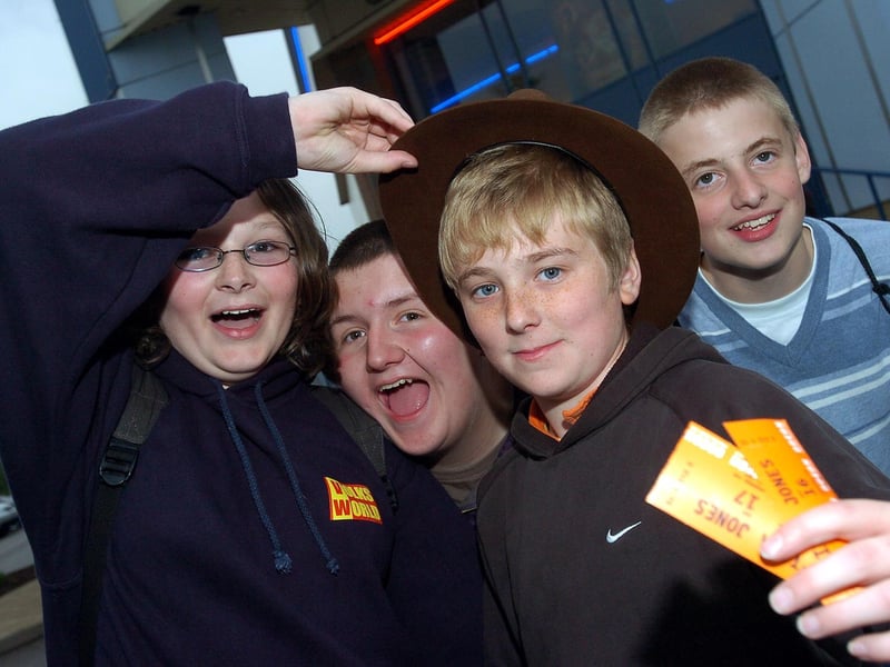 James Hendrickson, 13, winner of the Evening Telegraphs competition to see the Indiana Jones movie at The Odeon Cinema in Kettering
From left: Travis Price, 14, Ben Bennetto, 14, James Hendrickson, 13 and Josh Bunce, 13
Friday, 06 June 2008
: Retro special from the archive of the Odeon, Kettering