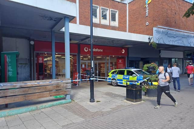 Police were still at the scene on Tuesday