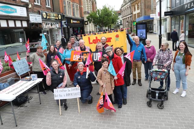 NEU Teachers on strike rally in Kettering town centre