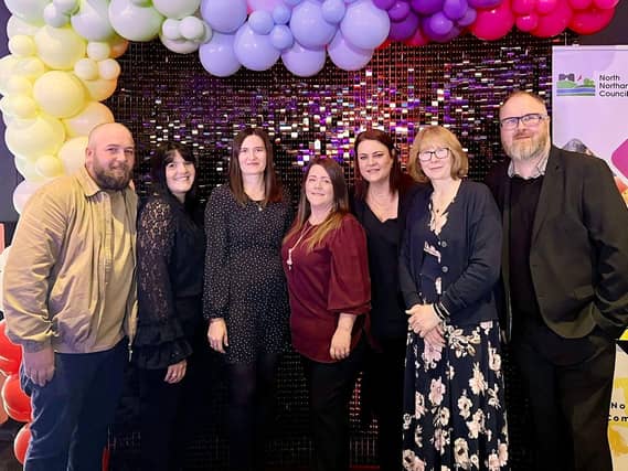 Kettering Arrows founders, sponsors, volunteers and parents celebrate a night at the awards.