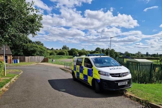 Police at the scene after the incident. Picture by Alison Bagley.