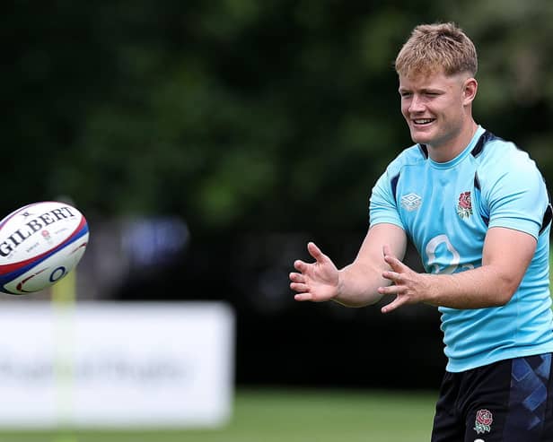 Fin Smith trained with England last season (photo by David Rogers/Getty Images)