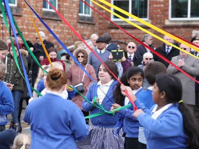 Pupils show off their dancing skills with a Maypole dance