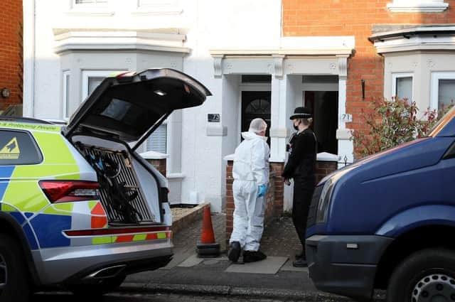 Forensic investigators at Fiona Beal's home in Moore Street, which was declared a murder scene following the death of Nicholas Billingham.