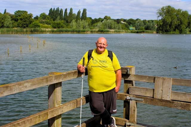 Carl Peach at Wicksteed Park during his 10 million step challenge/Carl Peach