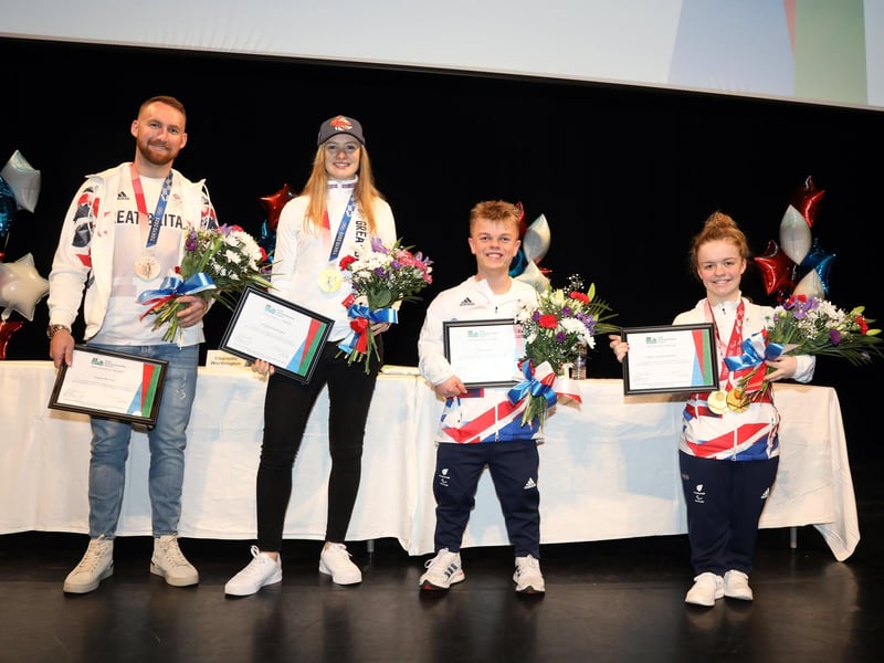 Maisie Summers-Newton (right) won two gold medals for swimming at the 2020 Tokyo Paralympic Games. She was raised and educated in Wollaston, just four miles from Wellingborough's town centre.