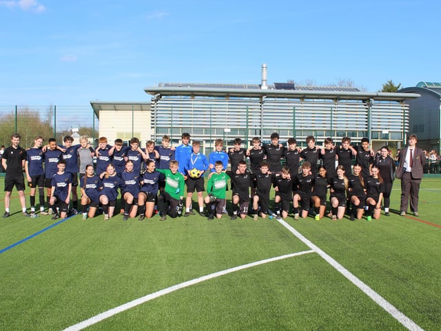 The school's mixed Year 10 and 11 teams took to the pitch for a friendly football match.