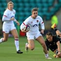 Helena Rowland in action for the Red Roses at Franklin's Gardens in 2021 (photo by David Rogers/Getty Images)