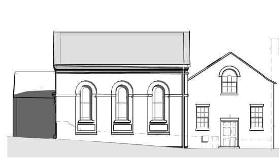 A plan for Cottingham Methodist Church to become a house has been submitted to NNC. Image: Marble Air LTD