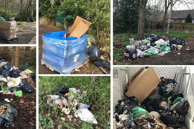West Northants Council provided these pictures of the fly-tipping offences