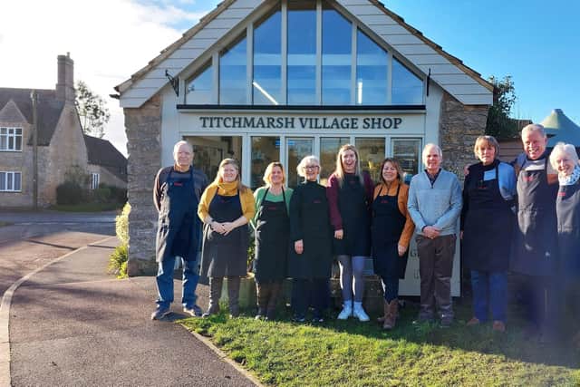 Villagers in Titchmarsh outside their community shop