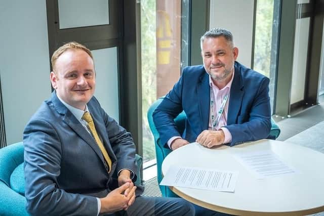 Leader of West Northamptonshire Council Adam Brown (left) and Leader of North Northamptonshire Council Jason Smithers.
Credit: WNC