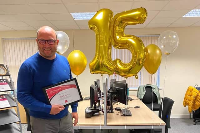 HR Solutions CEO Greg Guilford celebrates his 15th anniversary at the HR Consultancy