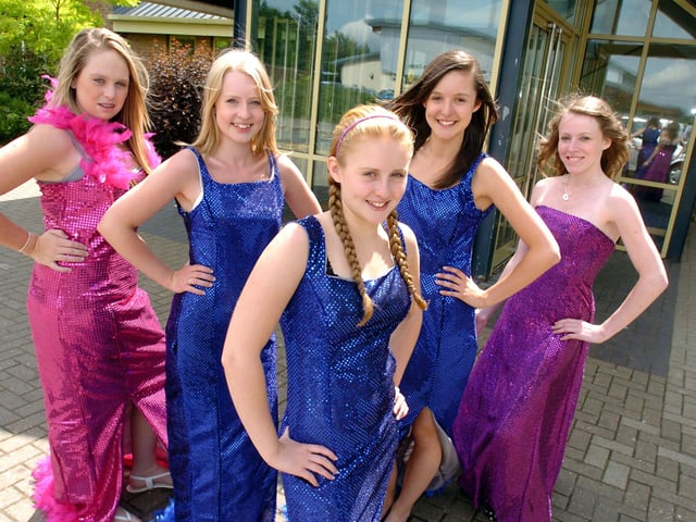 A-Level textiles students Daryl Gray, 17, Sophie Smith, 16, Gemma Simms, 17, Rebecca Perry, 17, and Rebecca Kiff, 17. July 2009