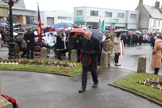 Remembrance Sunday Wellingborough 2023 Peter Bone MP lays his wreath