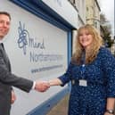 Ben Kalus with Sarah Hillier outside Northamptonshire Mind