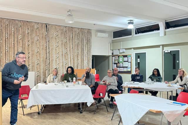 Dr Peter Goy leading a previous Café Scientifique research talk at The Bee Hive.