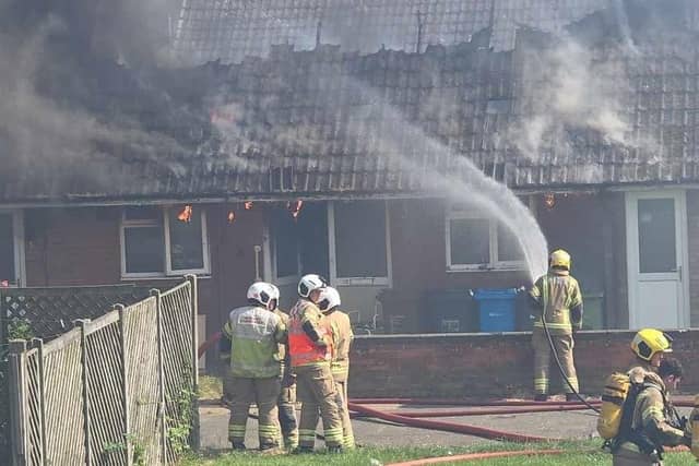 Emergency services on site at the house fire in Harrogate Court, Corby/Peter Greenway