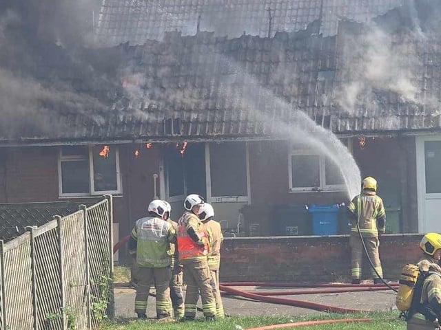 Emergency services on site at the house fire in Harrogate Court, Corby/Peter Greenway