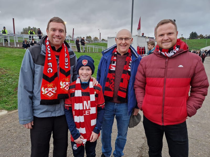 Poppies fans at the FA Cup first round game at Northampton Town