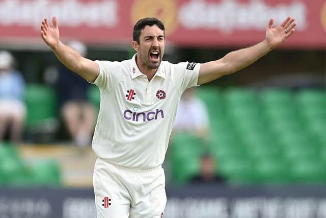 Ben Sanderson appeals for a wicket