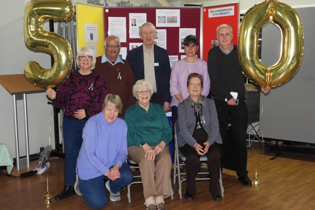 Members of Wellingborough Civic Society celebrate the group's 50th anniversary