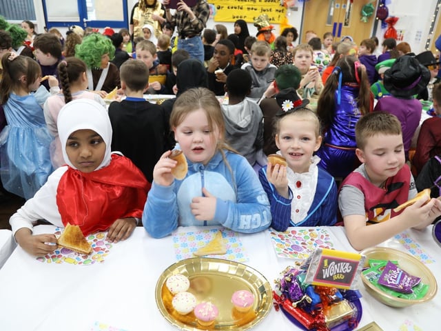 Golden ticket winners at Corby Kingswood Primary Academy:Corby children get Willy Wonka's golden tickets