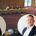 Left, Cllr Jim Hakewill and right, Cllr Jason Smithers had a council chamber disagreement earlier today