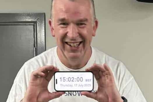 Mike Jones completed the 15 hour two minute marathon in memory of his colleague /Michael Jones