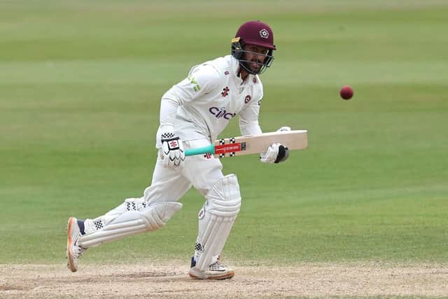 Saif Zaib top-scored for Northamptonshire in their Championship clash with Middlesex in Northwood (Photo by David Rogers/Getty Images)